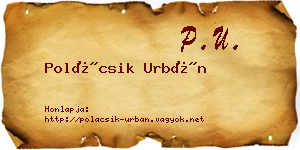 Polácsik Urbán névjegykártya